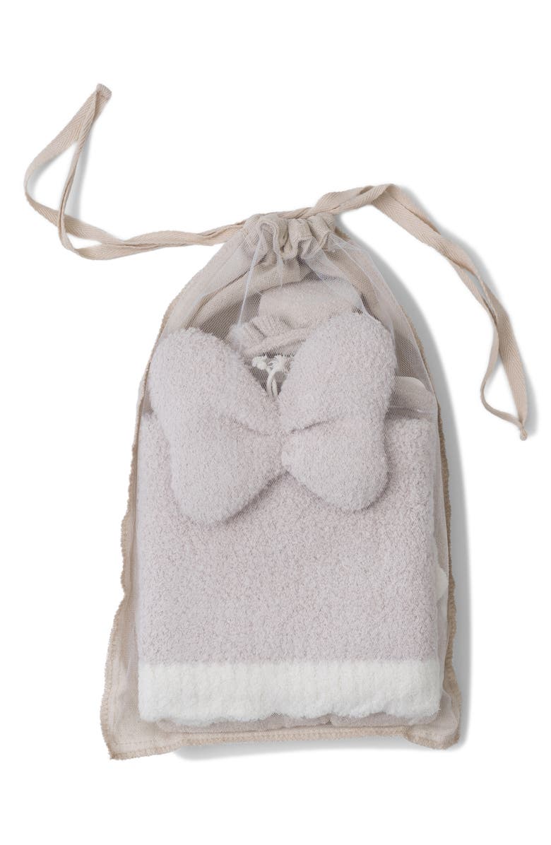 Barefoot Dreams<sup>®</sup> CozyChic<sup>™</sup> Ultra Lite<sup>®</sup> Romper, Socks & Butterfly Soother Blanket Set, Alternate, color, Stone