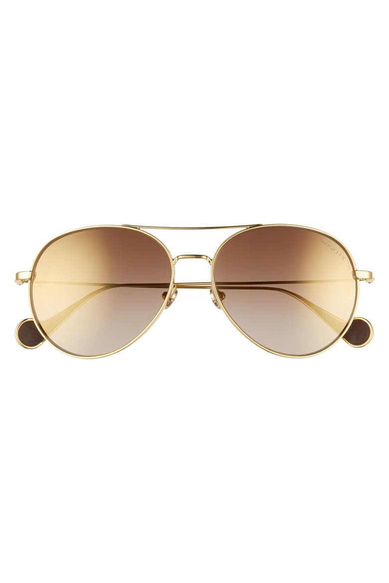 57mm Mirrored Aviator Sunglasses, Alternate, color, GOLD/ ROVIEX MIRROR