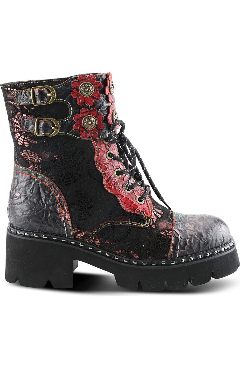 L'Artiste by Spring Step L'Artiste Limitless Cap Toe Bootie, Alternate, color, Red Multi