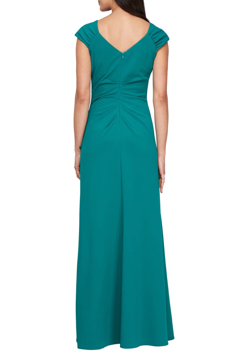 Ruffle Ruched Gown, Alternate, color, JADE