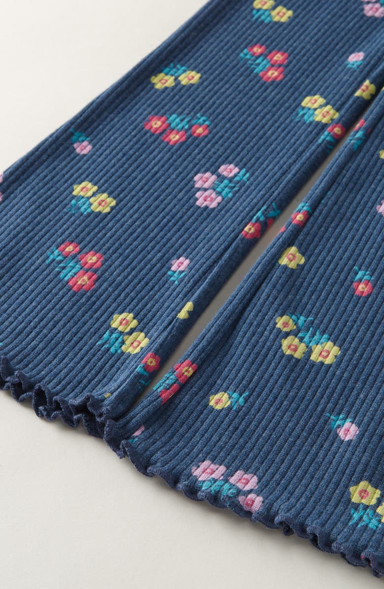 Tucker + Tate Kids' Rib Print Flare Leggings, Alternate, color, Navy Denim Chessie Floral