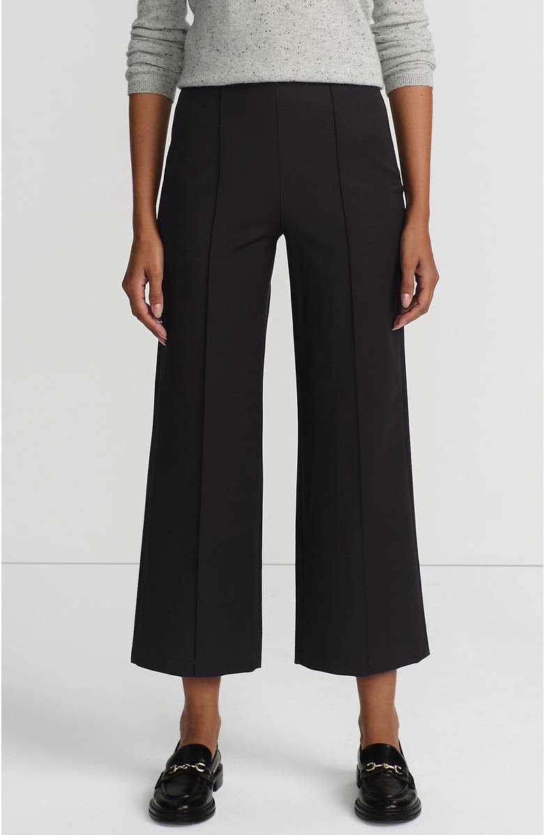 Lands' End Bi Stretch High Rise Pintuck Wide Leg Crop Pants, Main, color, 