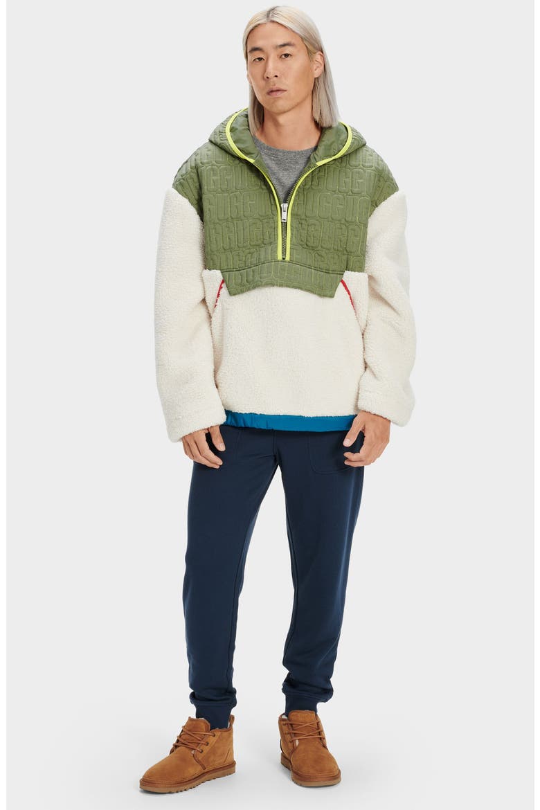 Iggy Fleece Half Zip Hooded Pullover, Alternate, color, NATURAL MULTI