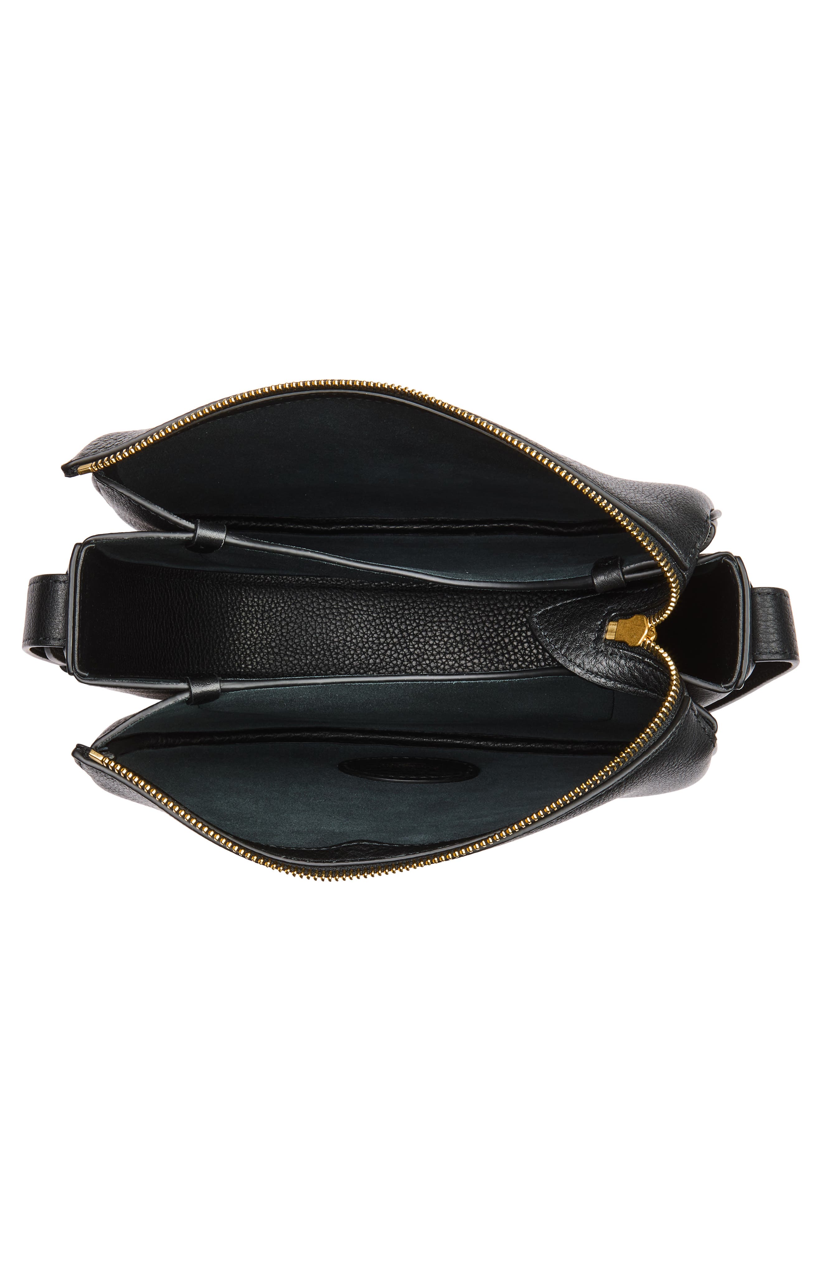 Burberry Large Tavistock Leather Crossbody Bag, Alternate, color, Black