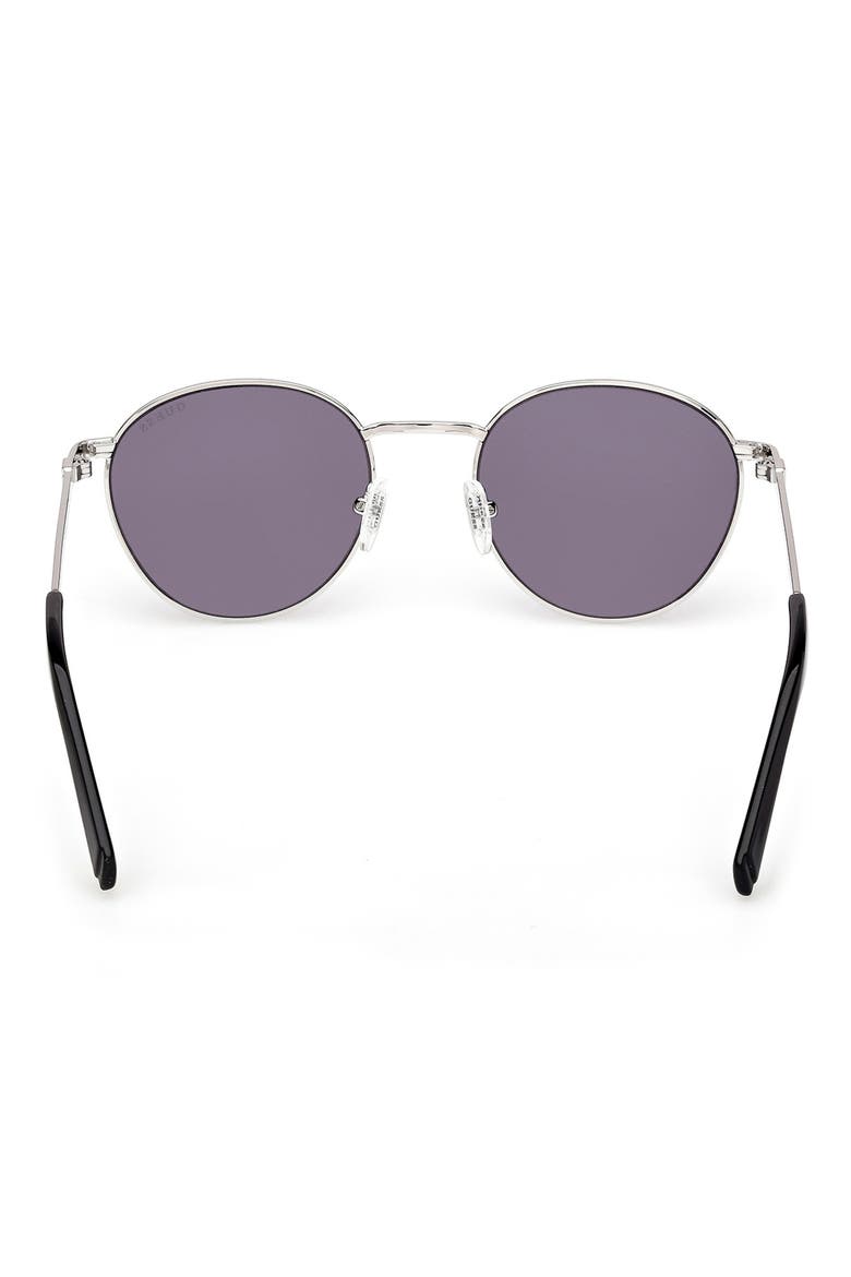 Round Sunglasses, Alternate, color, SHINY LIGHT NICKELTIN / VIOLET