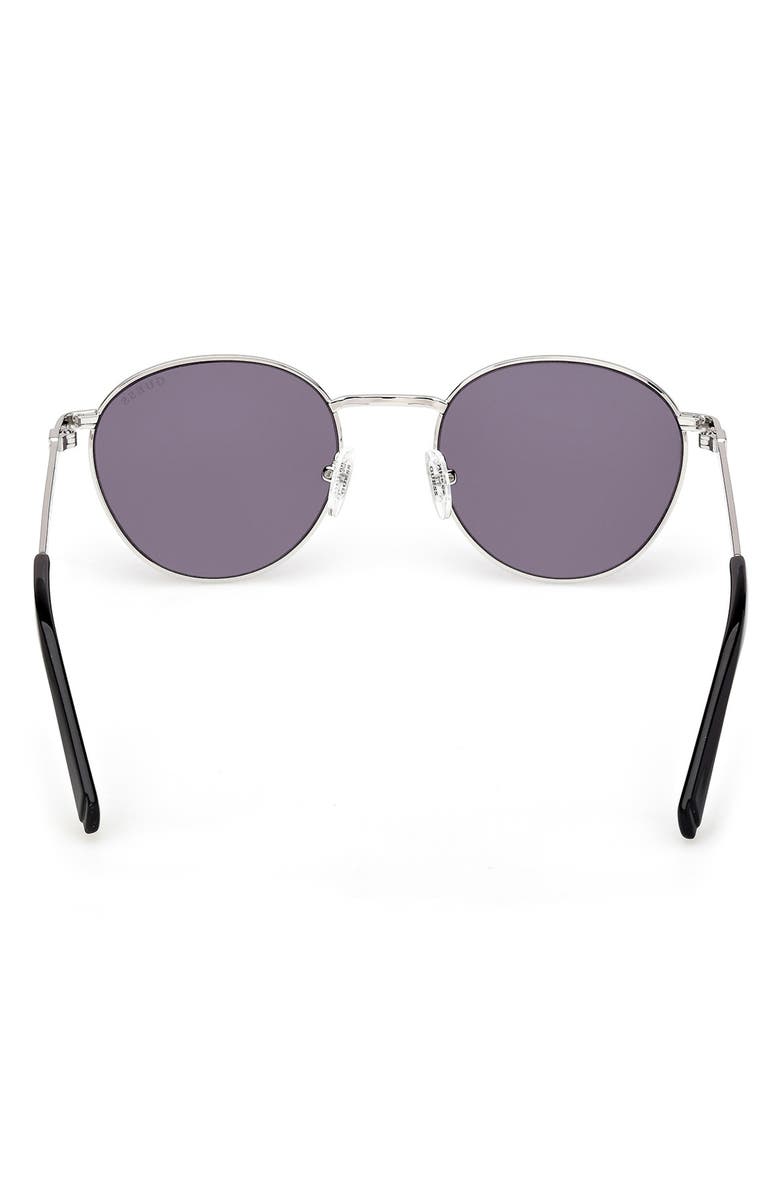 GUESS Round Sunglasses, Alternate, color, Shiny Light Nickeltin / Violet