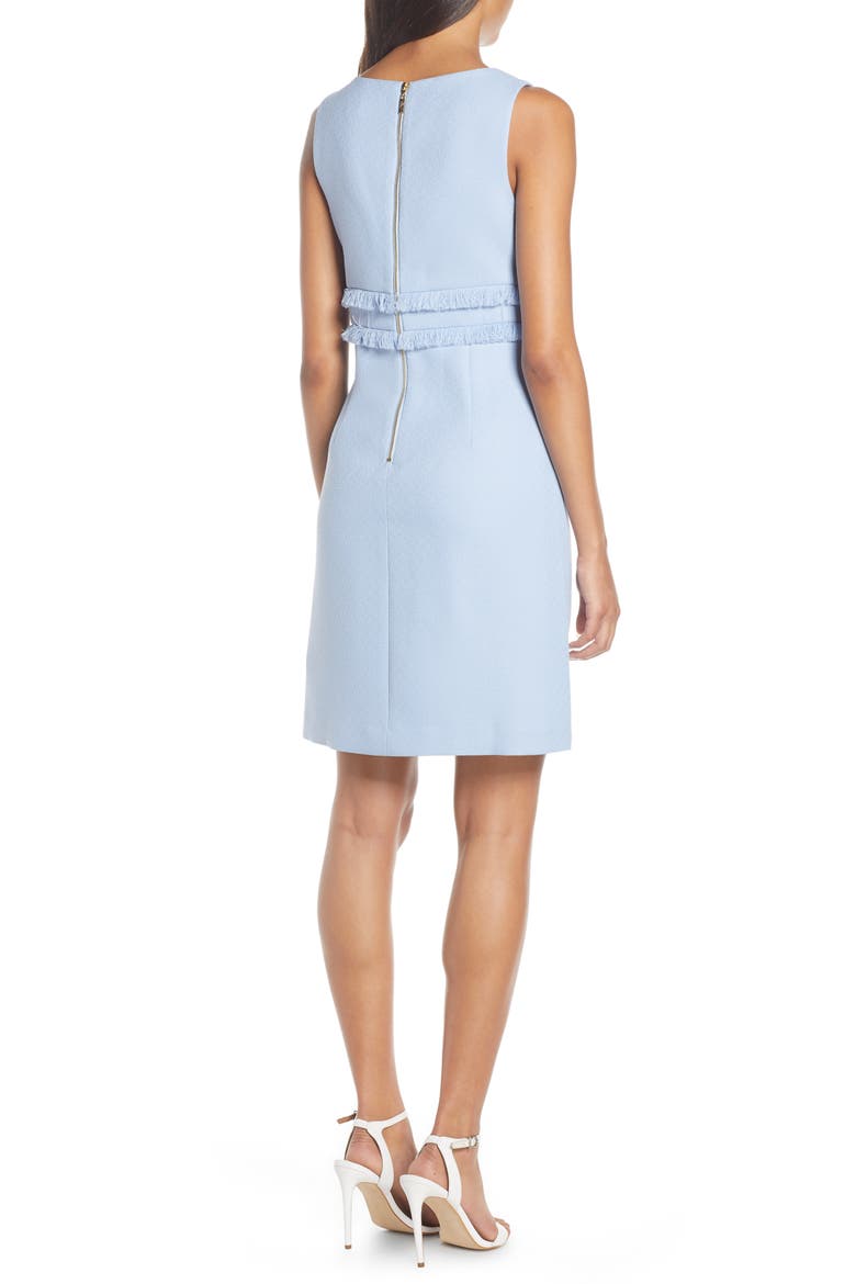 Fringe Sleeveless Sheath Dress, Alternate, color, BLUE