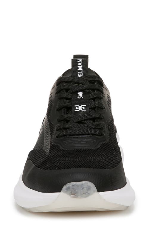 Sam Edelman Sarita Lace Up Performance Sneaker Black Mesh In Black