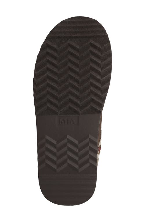 Mia Iceland Faux Shearling Platform Bootie In Brown
