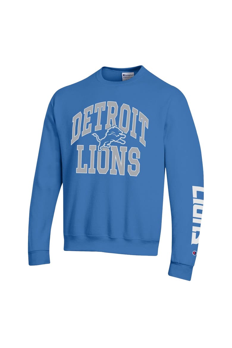 Men's Champion  Blue Detroit Lions Powerblend Fleece Sweatshirt, Alternate, color, Blue