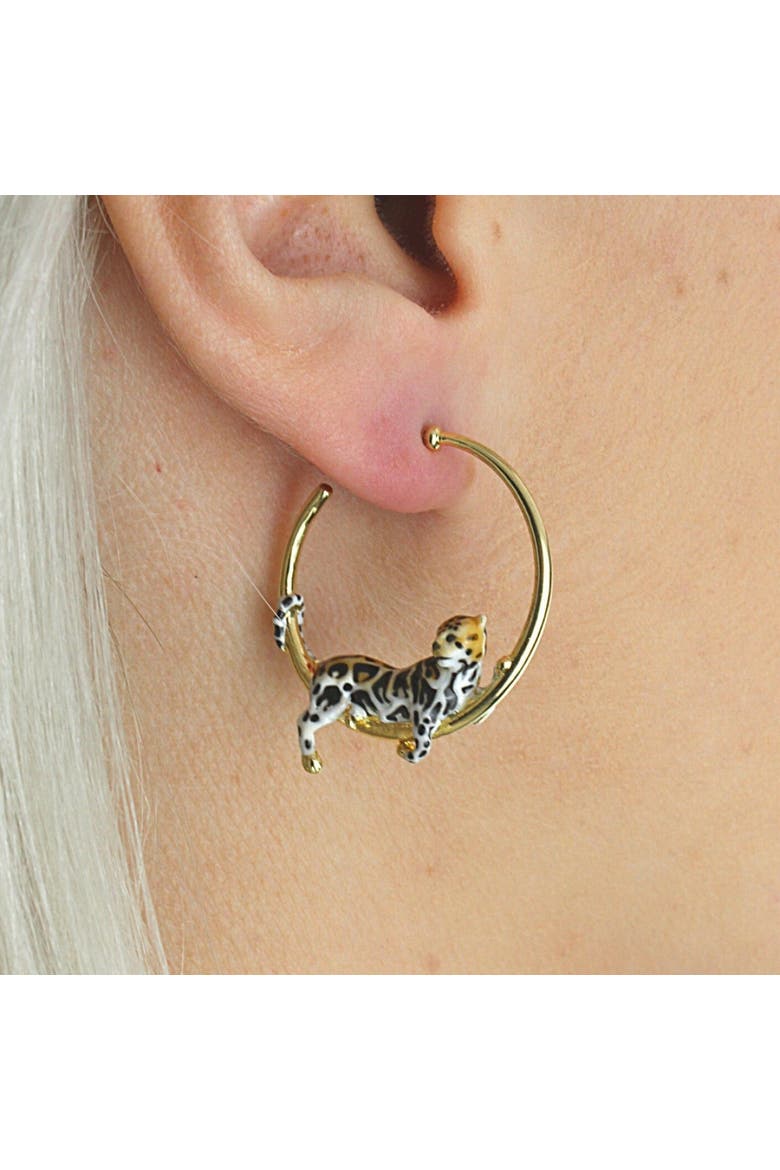 Clouded Leopard Hoops, Alternate, color, Leopard