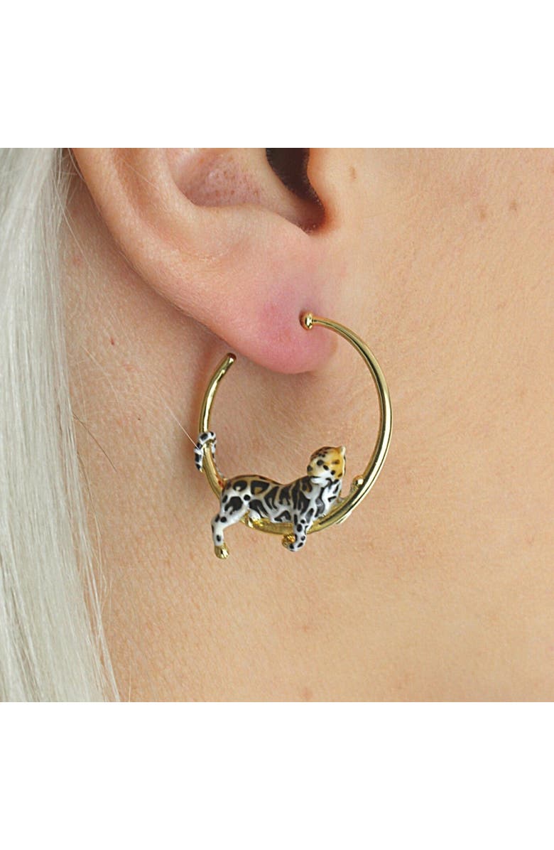 Bill Skinner Studio Clouded Leopard Hoops, Alternate, color, Leopard