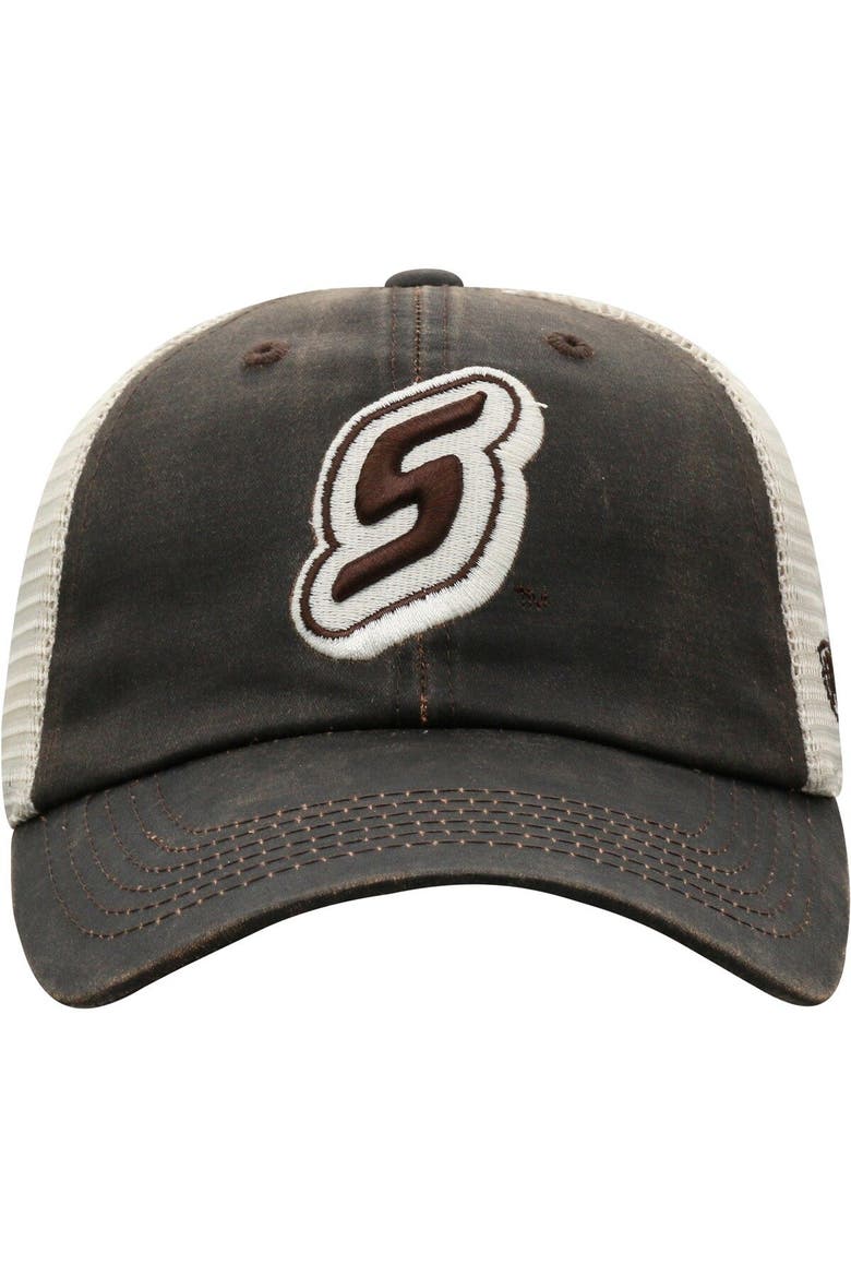 Men's Top of the World Brown Southeastern Louisiana Lions Scat Mesh Trucker Snapback Hat, Alternate, color, Brown