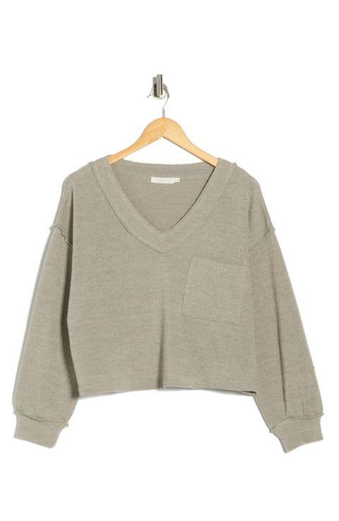 V-Neck Long Sleeve Top