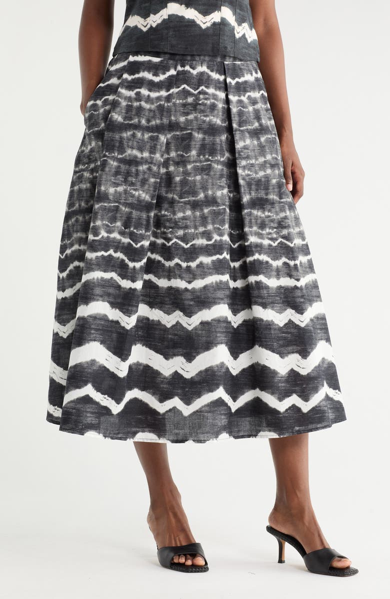 DKNY SPORTSWEAR Voile Midi Skirt, Main, color, Wavy Tie