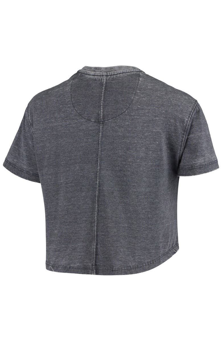 PRESSBOX Women's Pressbox Navy Michigan Wolverines Edith Vintage Burnout Crop T-Shirt, Alternate, color, 