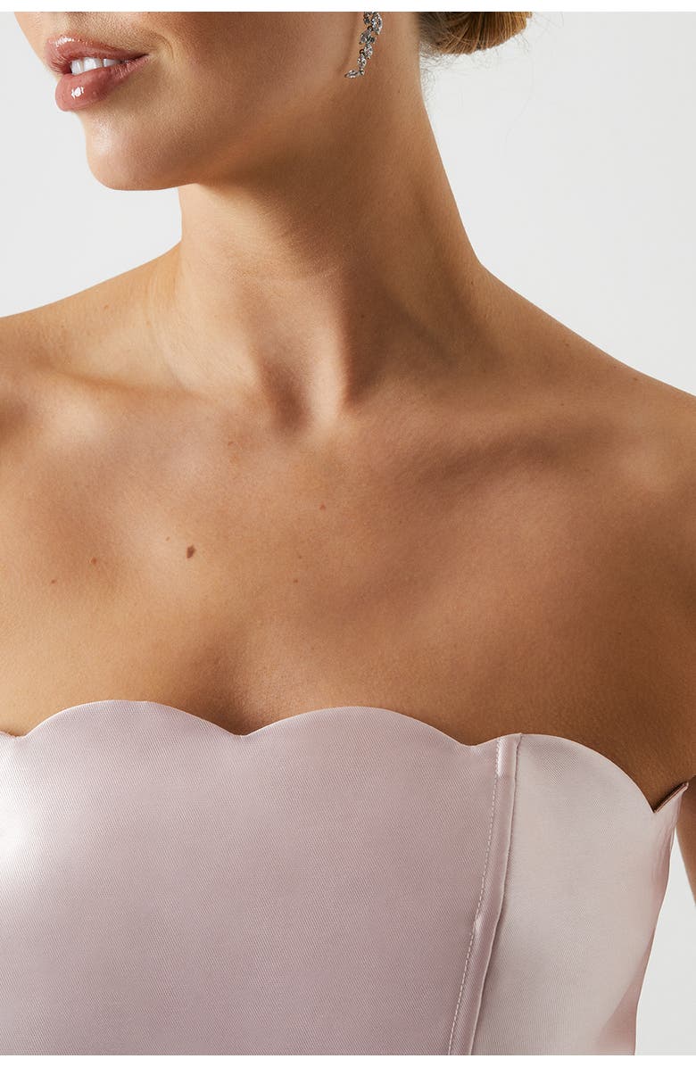 Coast Scallop Twill Column Bridesmaids Dress, Alternate, color, Blush