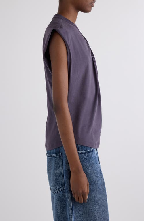 Isabel Marant Nayda Asymmetric Cotton Slub Top In Blue