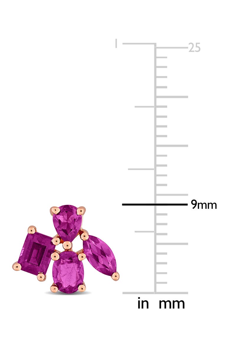 Rhodolite Garnet Cluster Stud Earrings, Alternate, color, PINK