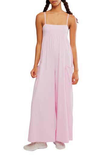 Free People FP Movement Hot Shot Strappy Stretch Cotton Jumpsuit