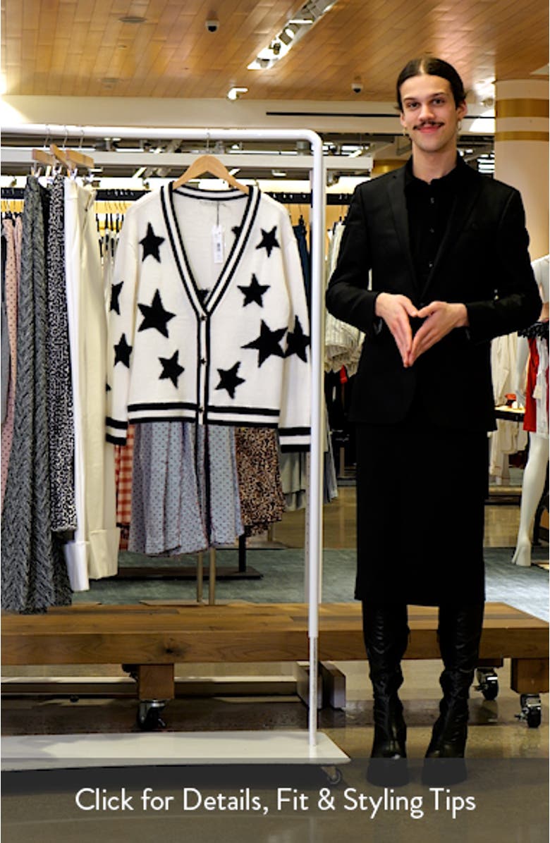 Bradley Intarsia Star & Stripe Trim Wool Blend Cardigan, sales video thumbnail