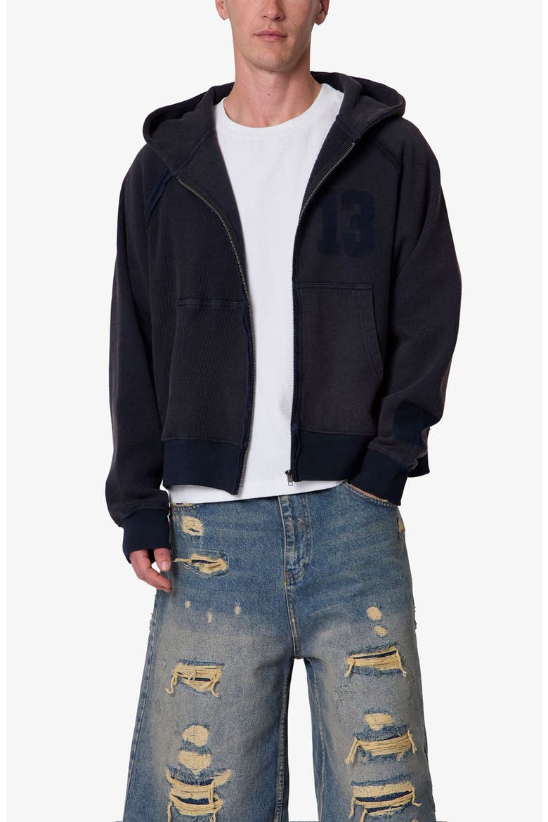 Half and Half Full Zip Hoodie, Alternate, color, WASHED BLACK