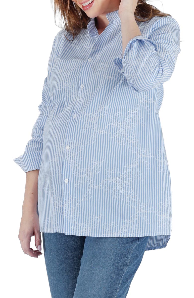 Cache Coeur Camille Pregnancy shirt, Main, color, Blue