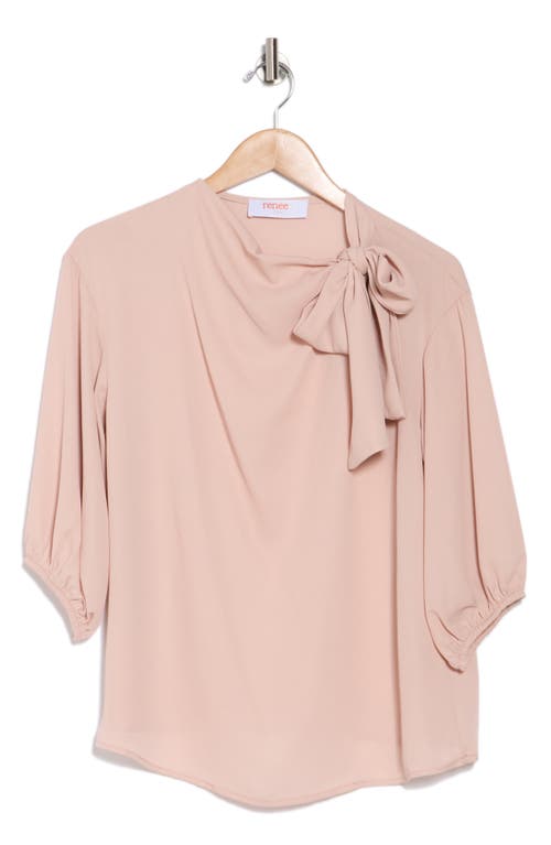Renee C Scarf Detail Three-quarter Sleeve Top