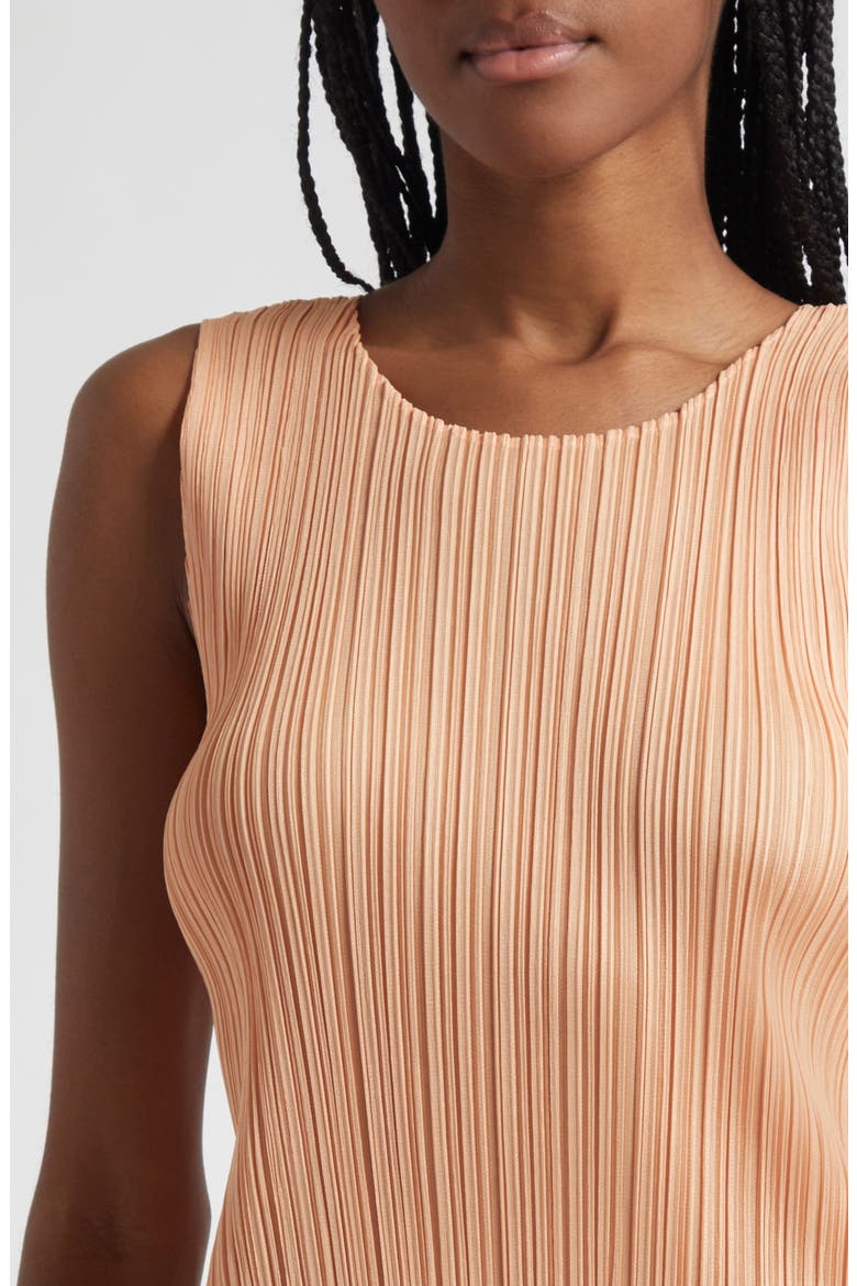 Monthly Colors August Pleated Shell, Alternate, color, ORANGE/ CORAL STRIPE