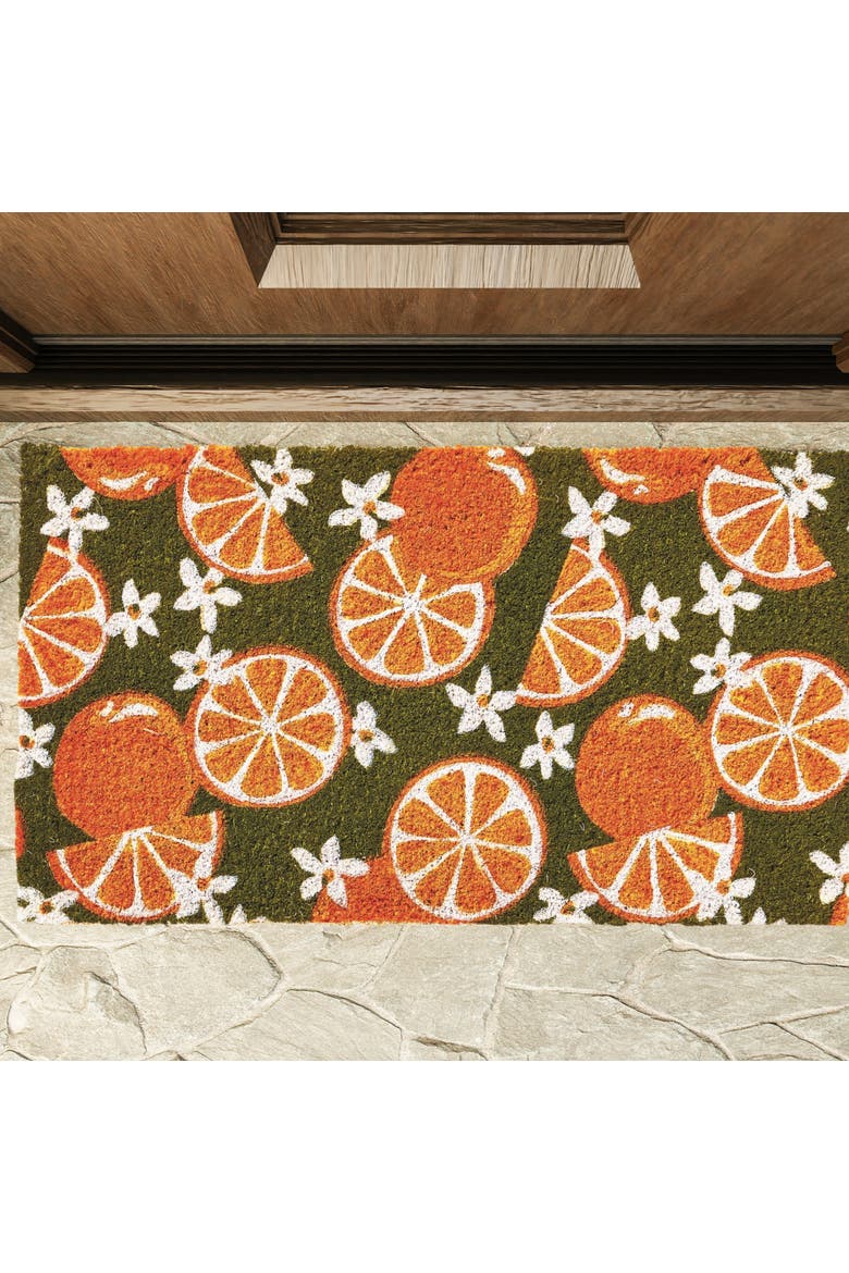 Oranges Coir Mat Rectangle Indoor Outdoor Welcome Mat, Alternate, color, Multicolored