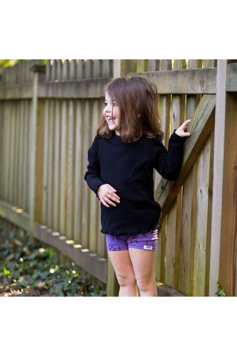 Girls Biker Shorts, Alternate, color, Robots