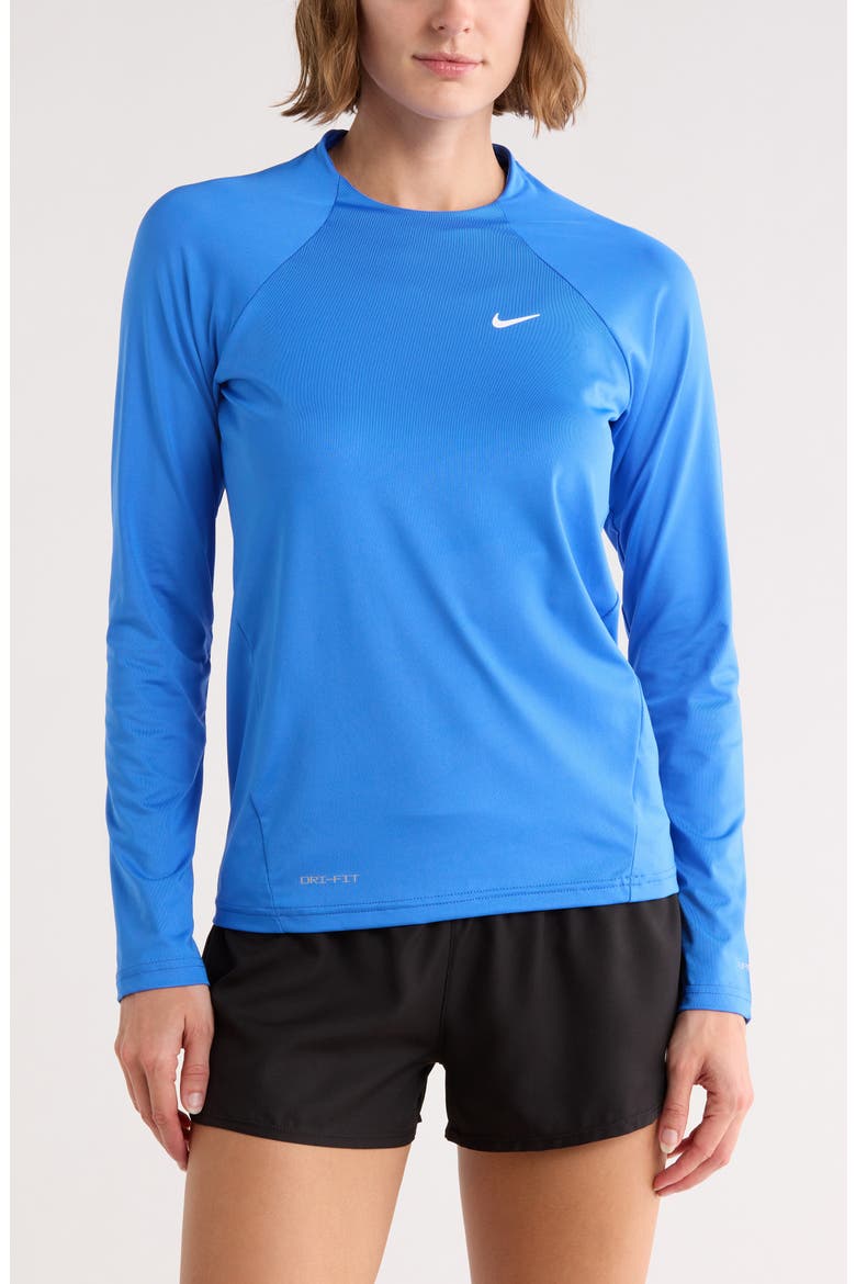 Long Sleeve Hydroguard Top, Main, color, BLUE CRYSTAL