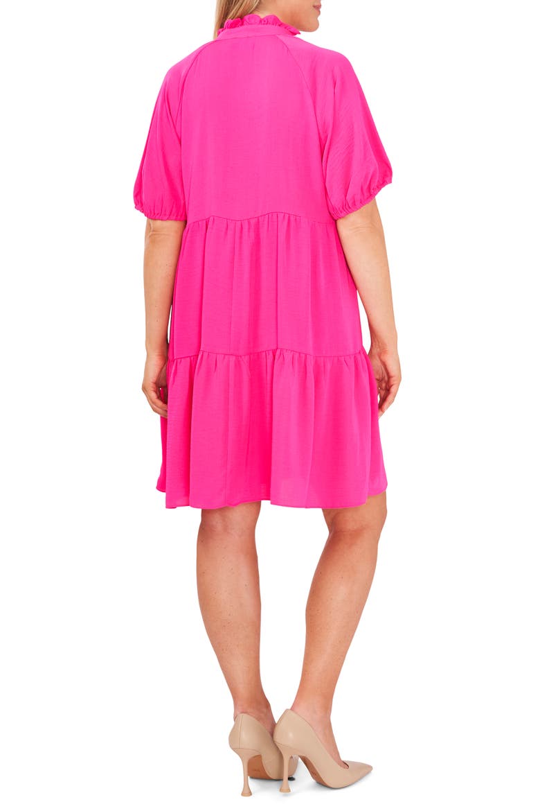 Tiered Ruffle Neck Dress, Alternate, color, BRIGHT ROSE