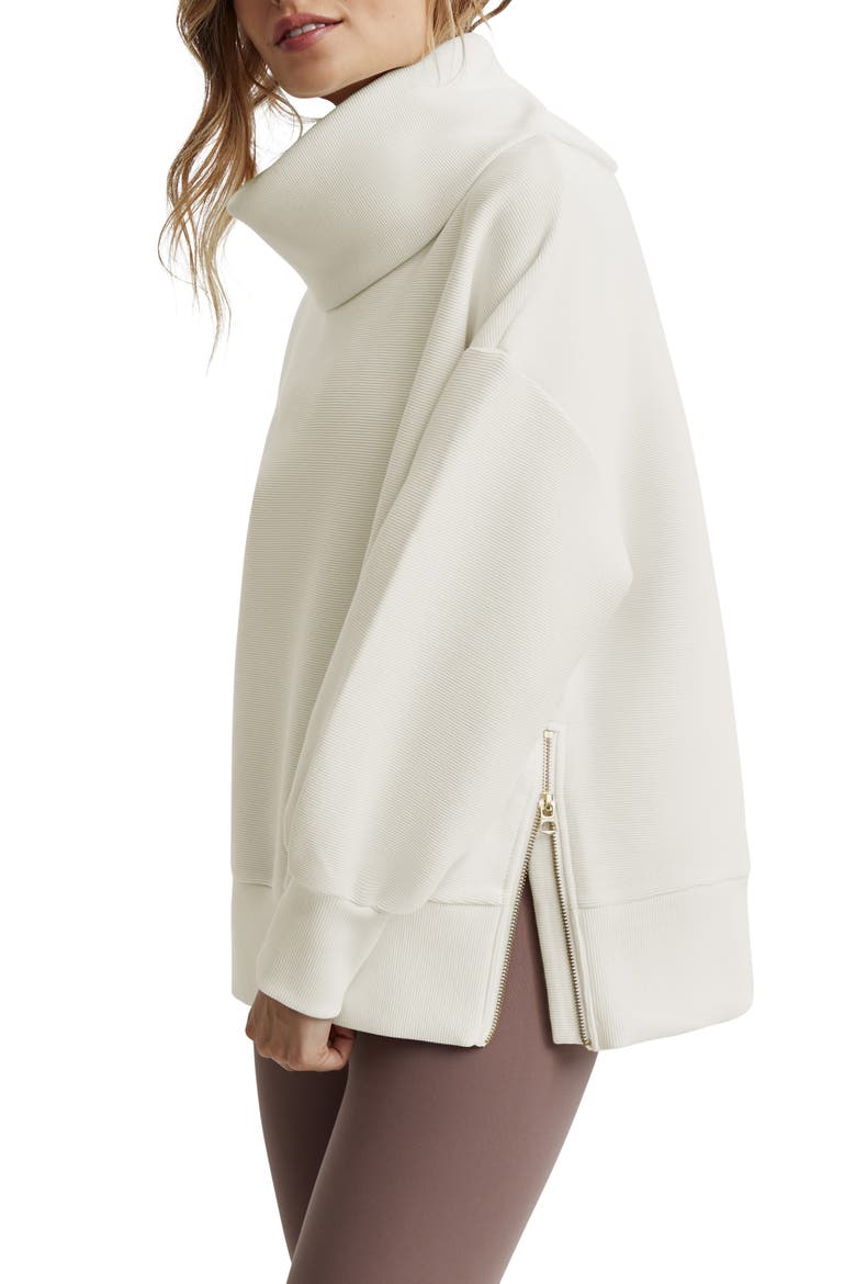 Milton Cowl Neck Sweatshirt, Alternate, color, EGRET