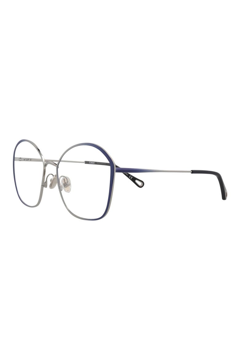 Core 57mm Rectangular Optical Glasses, Alternate, color, BLUE BLUE TRANSPARENT