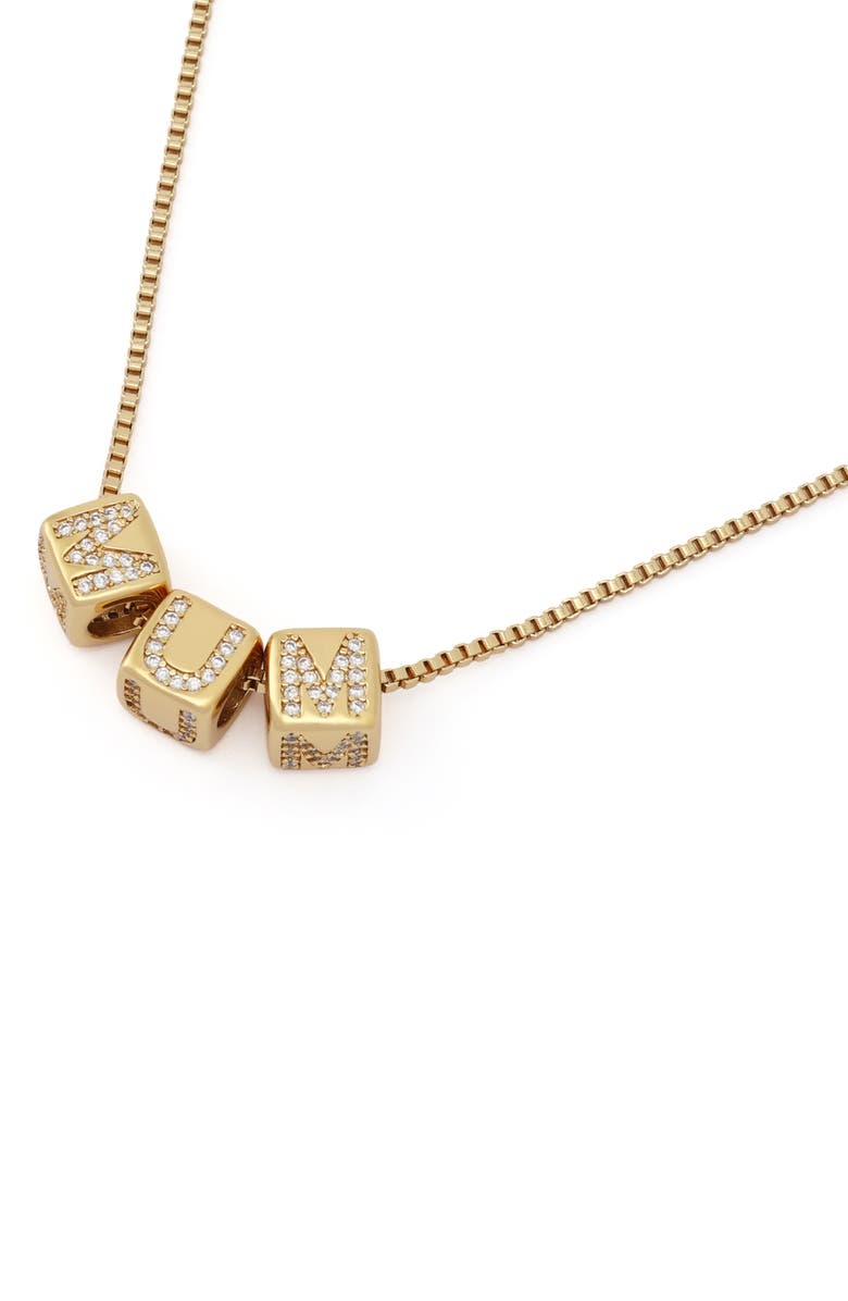 Kurt Geiger London Mum Cube Pendant Necklace, Alternate, color, Gold