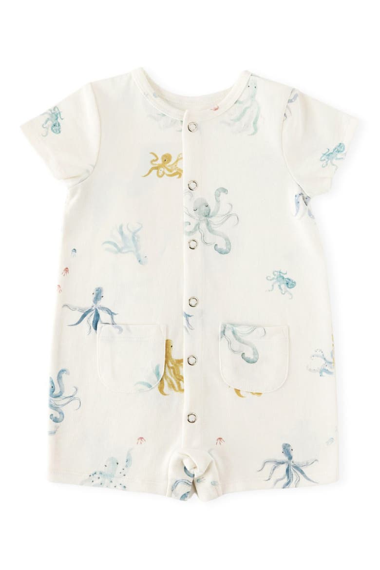 Kids' Patch Pocket Organic Cotton Romper, Main, color, OCTOPUS OASIS