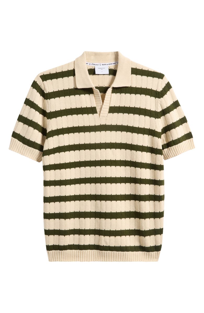 Percival Stine Stripe Polo Sweater, Main, color, Cream