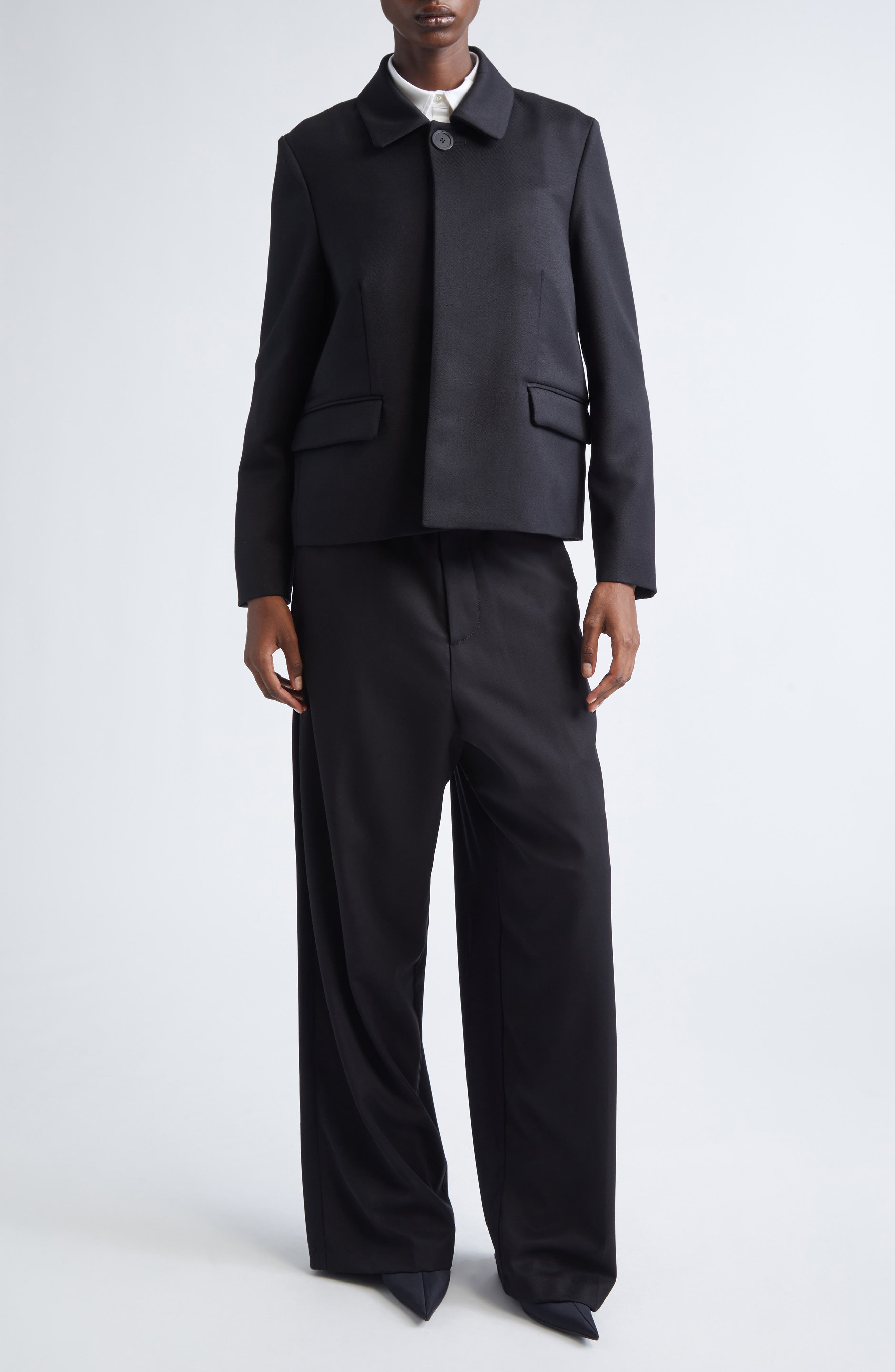 Boxy Wool Crop Jacket - image 2