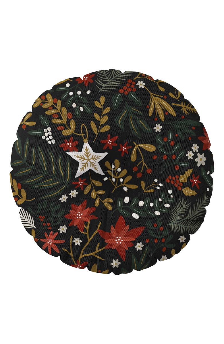 Deny Designs Dark Holidays Nature Floor Pillow, Alternate, color, Black