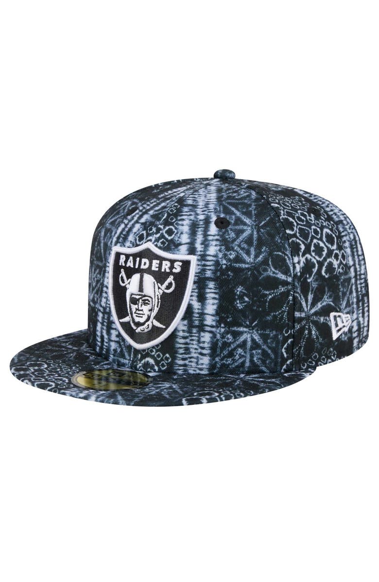 New Era Men's New Era Black Las Vegas Raiders Shibori 59FIFTY Fitted Hat, Main, color, Black