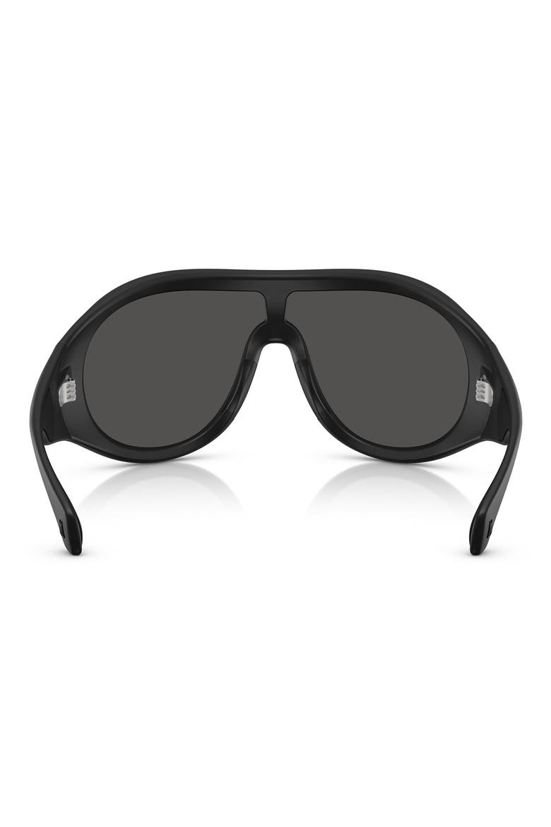 Cloche 135mm Polarized Pilot Shield Sunglasses, Alternate, color, MATTE BLACK