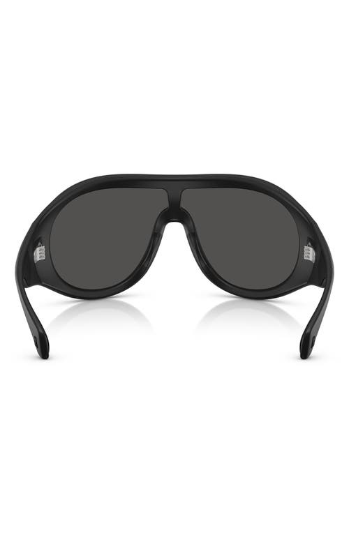 Moncler Cloche 135mm Polarized Pilot Shield Sunglasses In Matte Black