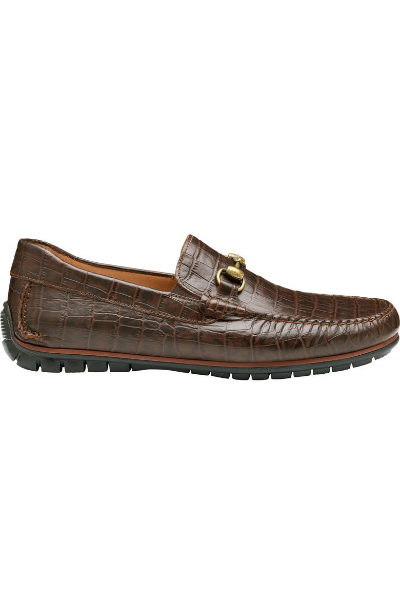 Johnston & Murphy Cort 2.0 Bit Loafer, Alternate, color, Dark Brown Croc Embossed