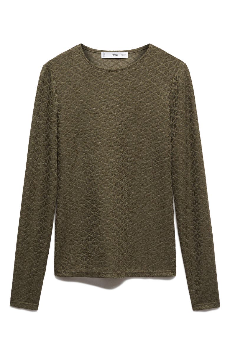 MANGO Textured Long Sleeve T-Shirt, Main, color, 