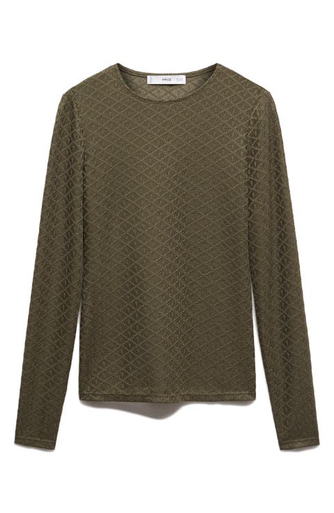 Textured Long Sleeve T-Shirt