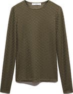 MANGO Textured Long Sleeve T-Shirt