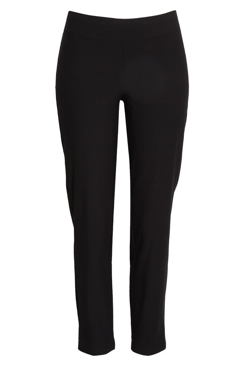 Stretch Crepe Slim Ankle Pants, Alternate, color, BLACK