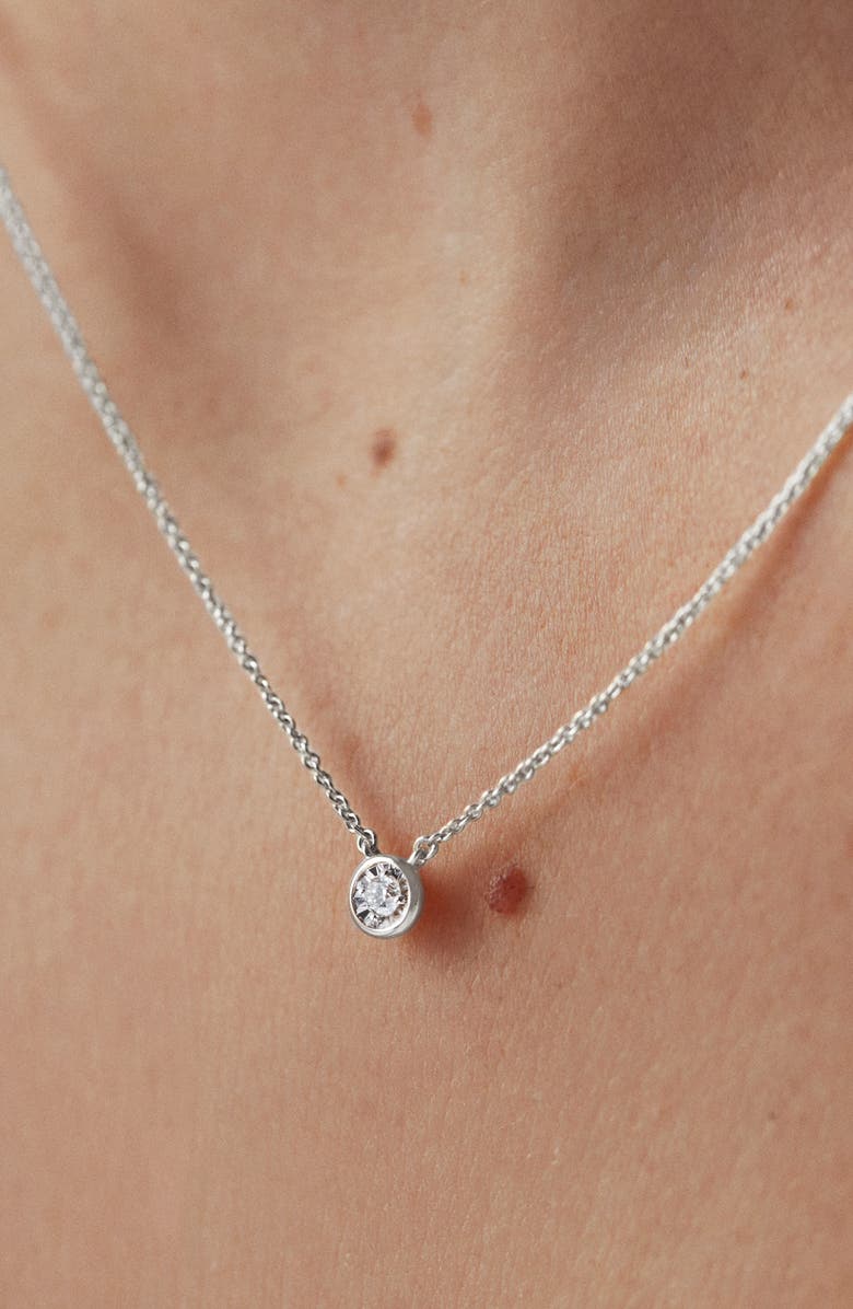 Monica Vinader Diamond Solitaire Pendant Necklace, Alternate, color, Sterling Silver