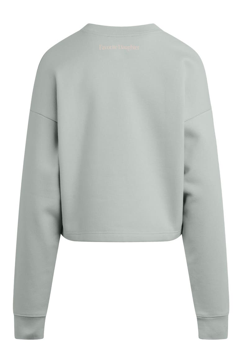 Mom's Favorite French Terry Crop Graphic Sweatshirt, Alternate, color, LIGHT SAGE/ WHITE